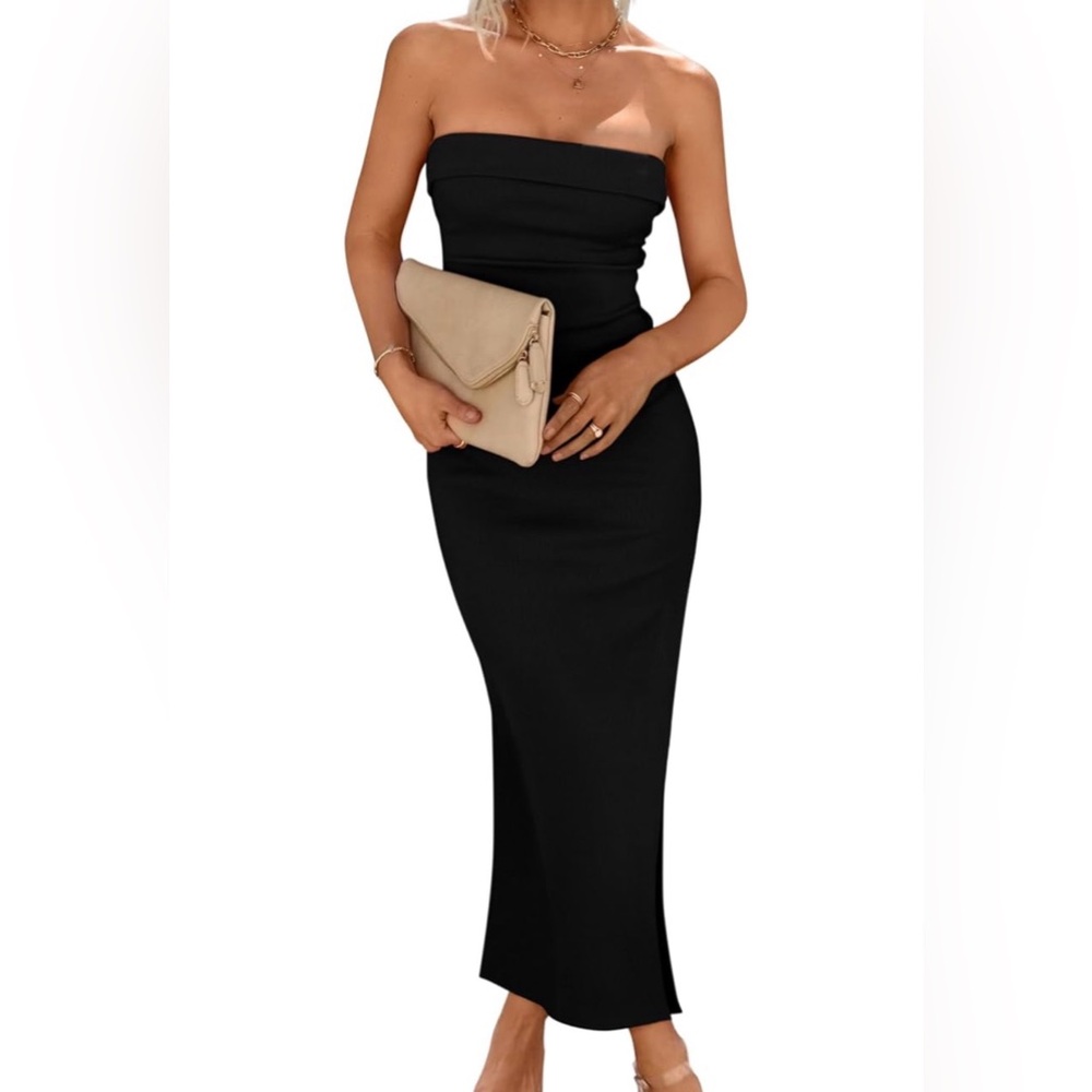 Chic Black Strapless Dress